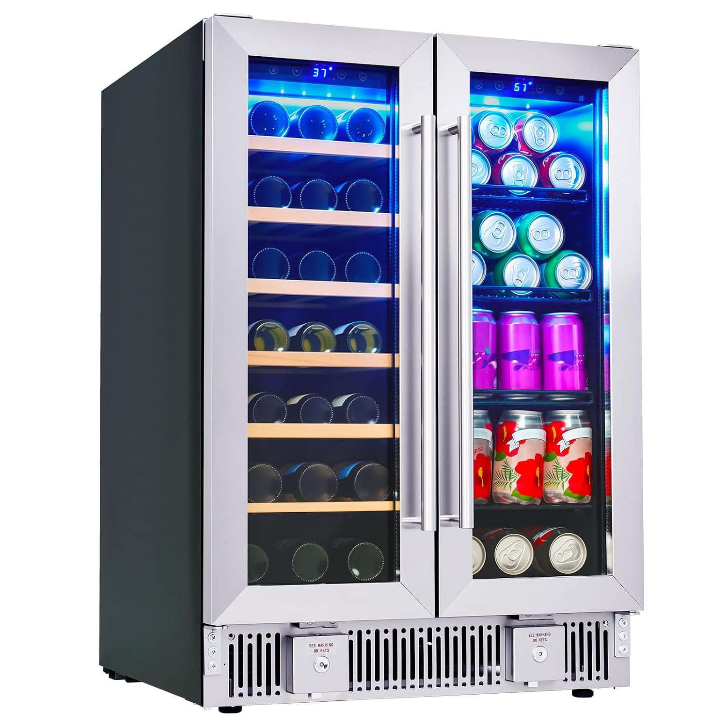 Beer Wine Zone - Refrigerador para Bebidas, Nevera de Doble
