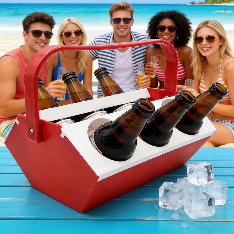 Beer Wine Zone - Contenedor bebidas 6 orificios con zona
