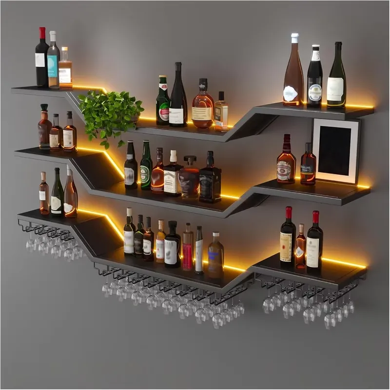 Wine & Beer Unlimited Spirits Photos - Estante para Vino de Pared LED