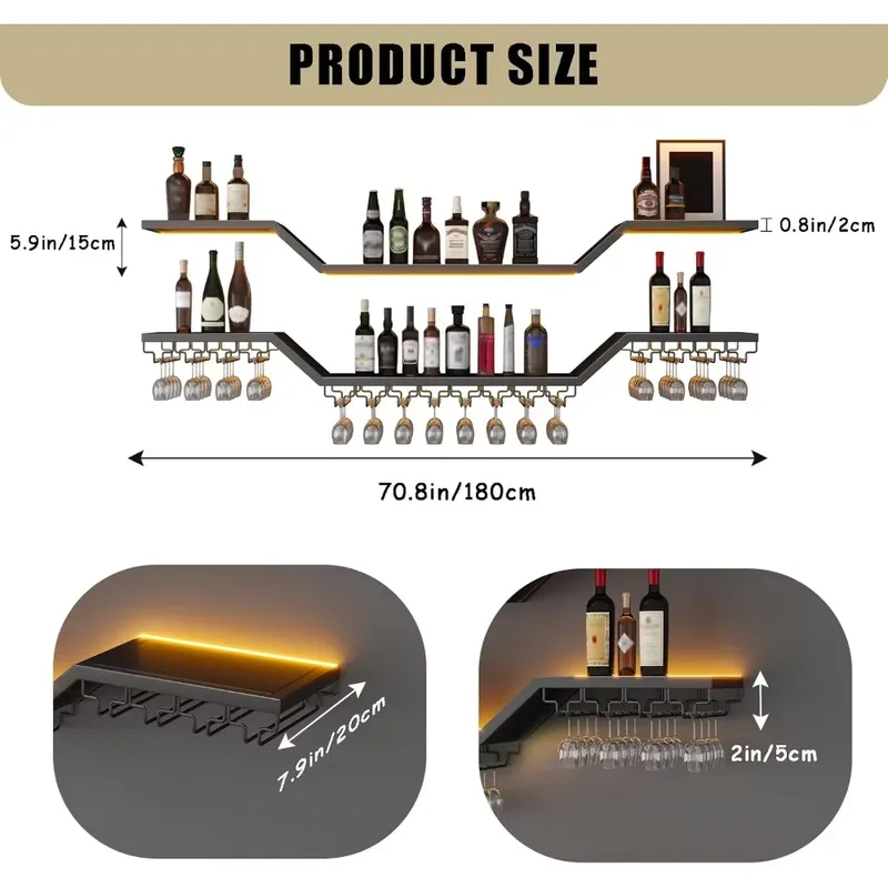 Estante para Vino de Pared LED - Wine & Beer Unlimited Spirits Photos reseña y precio